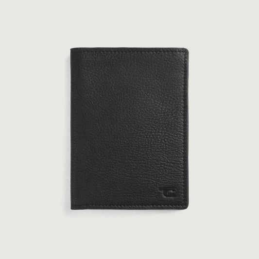 Amygle Black Leather Travel Wallet